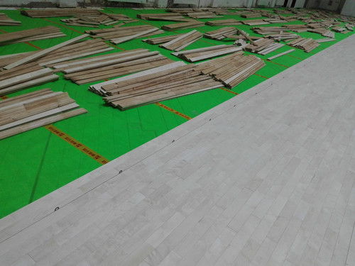 體育館運(yùn)動(dòng)木地板場地施工工藝圖