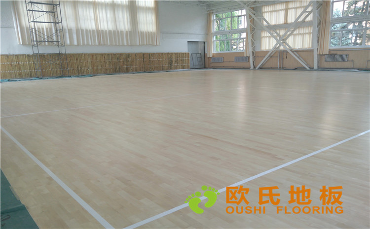 內(nèi)蒙古呼和浩特賽罕區(qū)師范大學(xué)體育學(xué)院訓(xùn)練館運動木地板案例-歐氏運動木地板