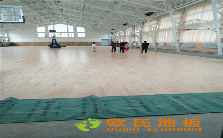 內(nèi)蒙古呼和浩特賽罕區(qū)師范大學(xué)體育學(xué)院訓(xùn)練館運動木地板案例-歐氏運動木地板