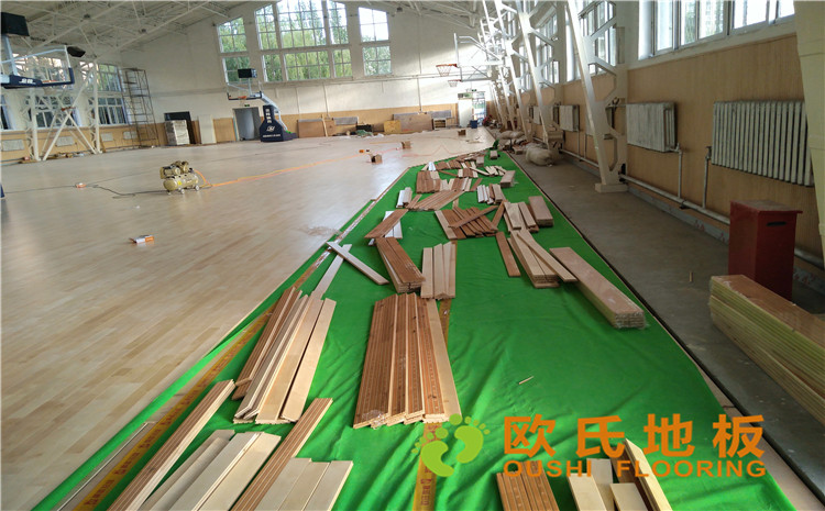內(nèi)蒙古呼和浩特賽罕區(qū)師范大學(xué)體育學(xué)院訓(xùn)練館運動木地板案例-歐氏運動木地板