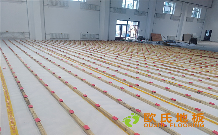 佳木斯市同江消防隊籃球館木地板案例-歐氏運(yùn)動木地板